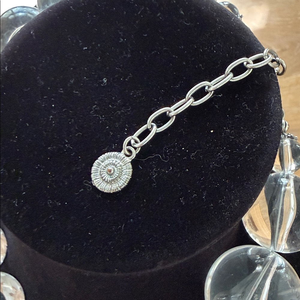 Clear Beaded Statement Necklace - Picture 7 of 8